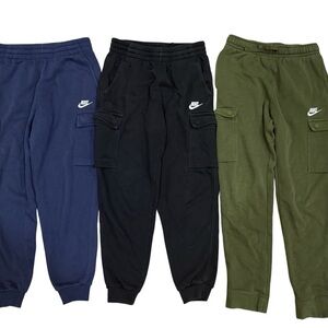 Nike Kids Cargo Joggers - Navy Blue, Black, and Olive Green